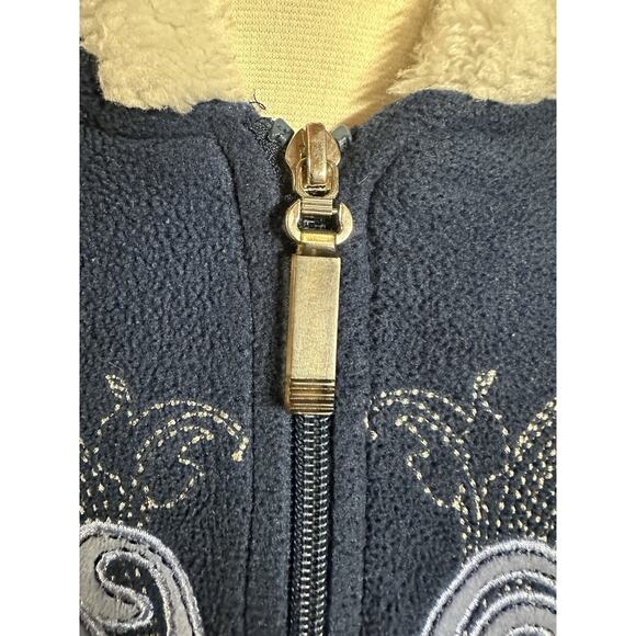 Vintage Disney Eeyore Zip Hoodie XL Blue Faux Fur Hood Cozy Graphic Jacket - Picture 4 of 8